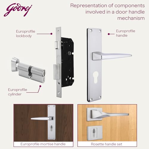 Image of Godrej Cylinder | Europrofile Ultra XL+ | 1CK 80mm | Satin Steel Finish | Door Thickness Upto 50mm | 4 Keys