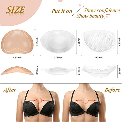 3 Pairs Silicone Bra Inserts Lift Breast Pads Breathable Push Up Sticky Bra Breast Cups Silicone Gel Bra Inserts For Women(Classic,Small) #TOP5