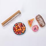 Compostable Cling Wrap with Cutter Easy to Use 11.8" x 100 FT, Extra Thick | New Design | Plastic Wr