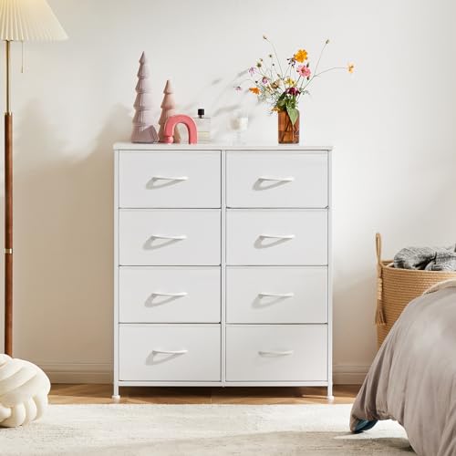image for DUMOS Dresser for Bedroom with 8 Fabric Drawers, Tall Chest Organizer 