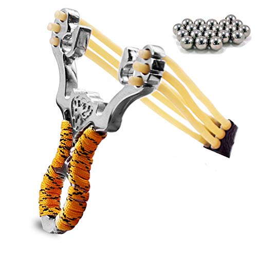 Slingshot Professional Hunting Catapult High Powerful Slingshots with 3 Rubber Bands and 20pcs Slingshot Ammo Balls