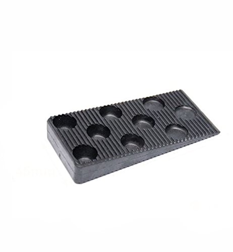 Black Plastic Interlocking Wedges - PVC Spacers Shims - for Leveling and Spacing - Furniture Windows Glass Floor Panels Tiles Doors - K1-95 x 45 x 15mm - 50 PCS