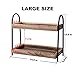 BDBDYEAY Bathroom Countertop Organizer, 2 Tier Vanity Organizer and Storage for Cosmetic Skincare Perfume, Wood Bead Storage Shelf for Bathroom Kitchen Coffee Station