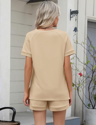 Image of LOMON Womens Two Piece Sets Summer Lounge Sets Sweatsuit Shorts Set Casual Matching Sets