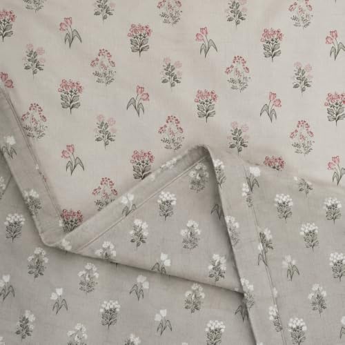 Image of Florida Reversible Cotton Dohar - Single Size (220x160 cm, 90 GSM, Pink Floral Pattern), Soft & Lightweight Blanket for All Seasons, Breathable & Skin‑Friendly Fabric