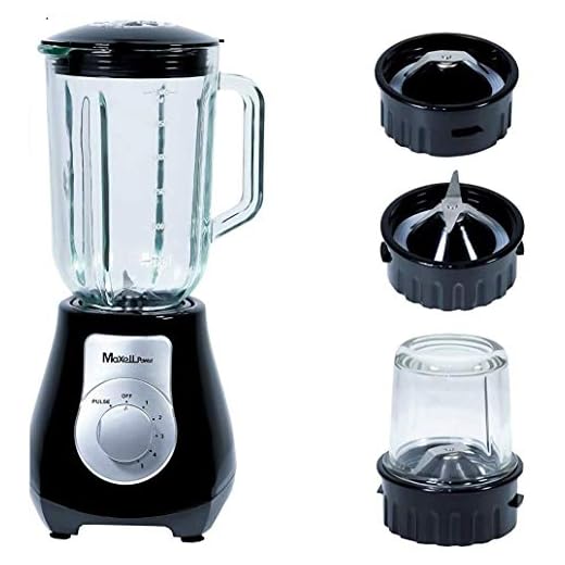 MAXELLPOWER BATIDORA DE Vaso con PICADORA ELECTRICA 800W Jarra 1,5L Cristal Colores Garantia MP-BV105XL (Negro)