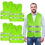AYBUY Warnwesten Auto, 4 Stück Grün Sicherheitsweste...