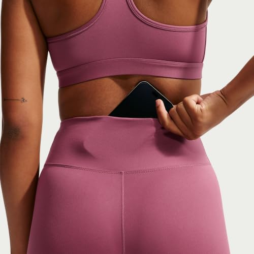 NIKE Collant Femme W NK DF One HR 5IN Short USEAM Short de vélo Taille Haute Pink Smoke/White S