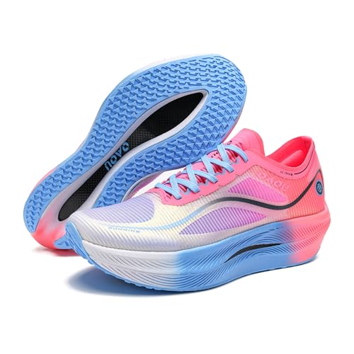 Leisure Exercise Jogging Breathable mesh Full Palm Carbon Plate Running Shoes, Lightweight Cushioning Racing Training Sports Shoes for Men and Women