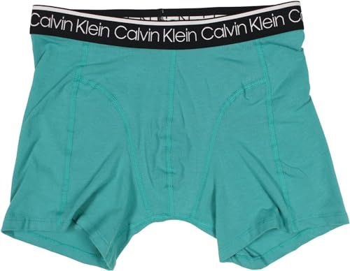 Calvin Klein Men's Cotton Stretch Surge Boxer Brief 3-Pack (Black/Turquoise, Small)2