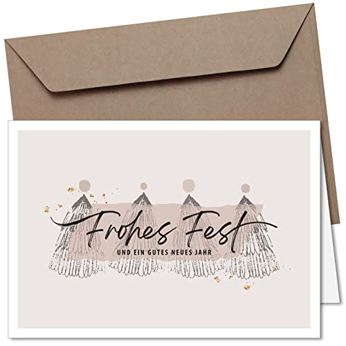 20x Weihnachtskarten & Umschläge I Motiv: Frohes Fest I Premium Klappkarten B6 I privat & geschäftlich I FSC Mix 100% TSUD-COC-001718-SP Cover