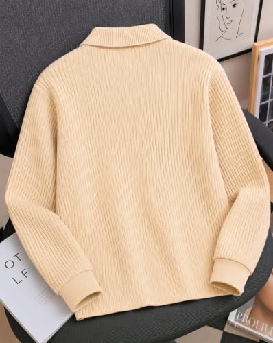 Image of AUSK Men's Cotton Blend Rib Knit Textured Full Sleeve Polo T-Shirt | Regular Fit Zip Polo Neck Smart Casual T Shirt for Men | Stylish Fashion & Casual Wear Tshirt for Men