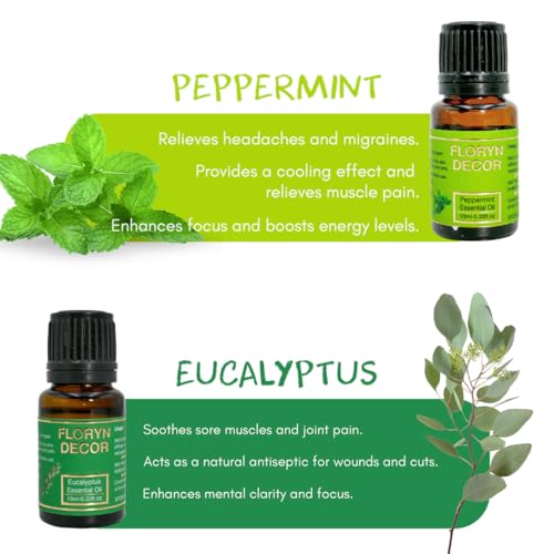 Image of Floryn Decor Pure Essential Oils Set | Aroma Oils for Home Fragrance | Essential Oil Diffuser for Home (Multi Fragrances, 10 ml (Pack of 5))