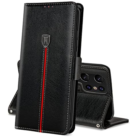 Case for Samsung Galaxy S22 Ultra Wallet Leather Phone Case Cover with Card Slots,Pu Flip Book Mobile Case with Kickstand,Full Protection Case with Magnetic Closure fit for Samsung S22 Ultra Black Cover