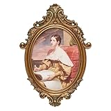 JANDERART Vintage Oval Picture Frame 7x9 Inch, Antique Ornate Photo Frames with Glass Front, Tabletop & Wall Hanging, Photo Gallery, Gift Ideas, Gold