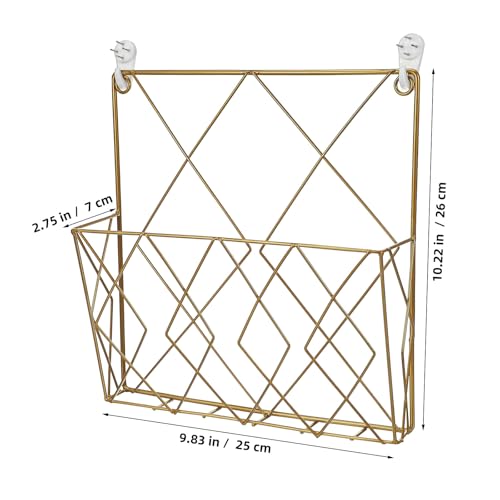 Expositor de libros metálico dorado WATIIFUFU elegante y resistente de pared para oficina 3