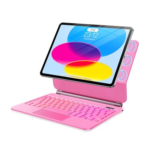 Funda flotante para iPad 10 generación con teclado retroiluminado y trackpad táctil
