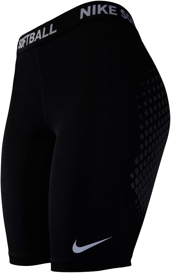Nike DRI-FIT Softball Slider Short NO HNGR, Medium Womens (Black/Wolf Grey/White)