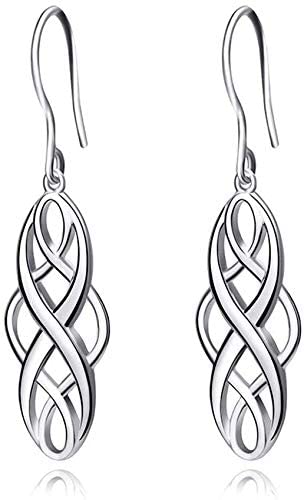 CMBSSTFC Damen-Ohrringe, Ohrstecker, stilvoll, 925er Sterlingsilber, Retro-Knoten, gedrehte Hängeohrringe, Damenschmuck, Ohrringe, Ohrschmuck/Rose, Damen