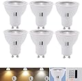 Bravsekai GU10 LED Bulb Dimmable, 5W 3CCT Track Lights Bulbs Adjustable 3000K/4000K/6000K 6PCS Ceiling Spotlight Fixtures for Track Lighting Head