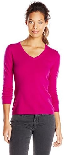 Sofie Women's 100% Cashmere Long Sleeve V-Neck Pullover Sweater