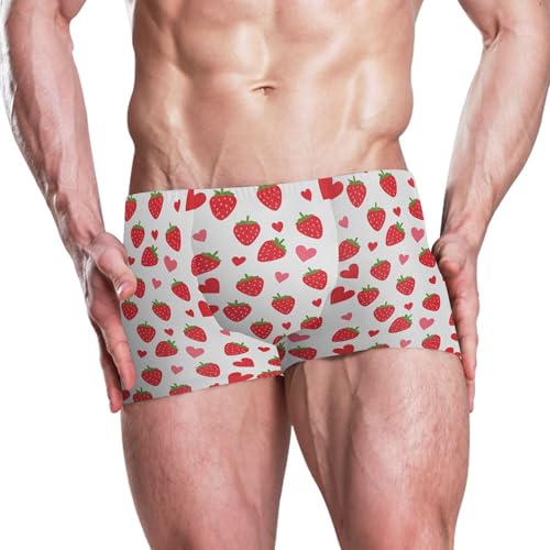 Strawberry Fruit Mens Swim Trunk Swimwear Bathing Suit Swim Brief Square Leg Board Short S B04051592