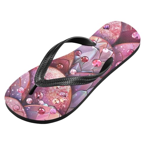 Pink Mermaid Scale Men's & Women's Classical Beach Rubber Sandal Flip Flop Comfortable Slipper 214B2989