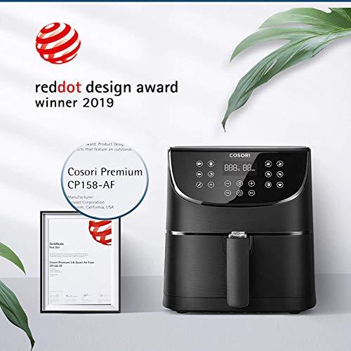 Cosori Air Fryer, Heteluchtfriteuse 5.5L XXL Friteuse, met Digitaal Led-Touchscreen, 11 Programma's, 1700W, Zwart - Afbeelding 3
