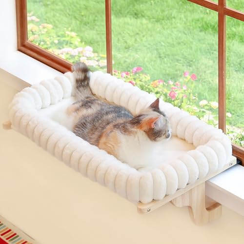 Zakkart SnugCloud Cat Window Perch with 4-Sided Bolster - Orthopedic