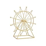 LIFTATAPA Ferris Wheel Bookshelf Decor, Gold Ferris Wheel Alloy Shelf Decor Accents Ornament, Tabletop Art Sculpture Model for Living Room, Fireplace, Desk, Entryway Decor (Gold)