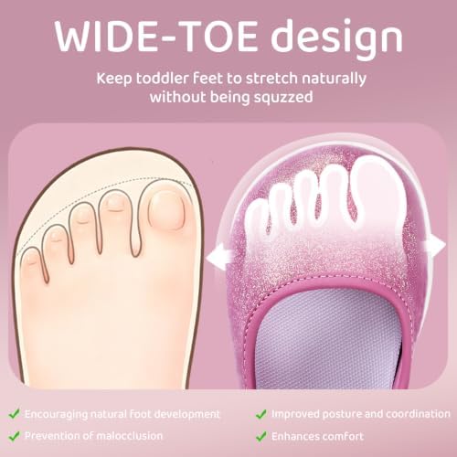 WateLves Toddler Girls Wide Ballet Flats Mary Jane Dress Shoes (Pink, 29) — view 3