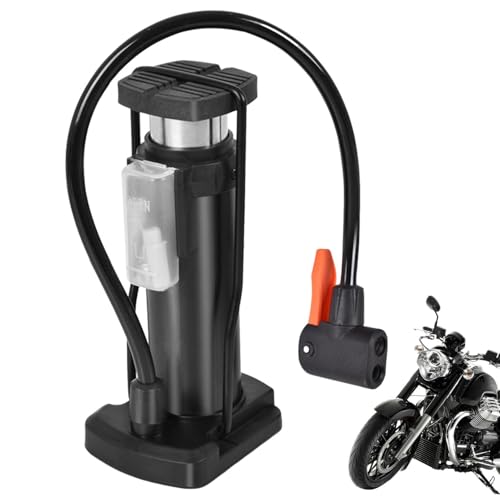 Bomba De Aire De Pie De Bicicleta - Herramienta De Inflamación De Neumáticos De Suelo, Manómetro De Aluminio | Dispositivo De Inflación Portátil Antideslizante, Solución De Bombeo Compacto Para