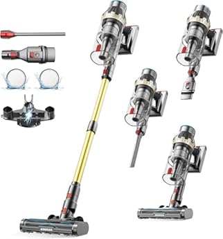 Foto di Linkifly XT1 Aspirapolvere Senza Fili Potente 550W 50KPa, Autonomia 60 Min, Display LED Touch, Batteria Rimovibile, Spazzola Anti-Groviglio, Filtrazione 5 Stadi, Ideale per Pavimenti e Peli di Animali