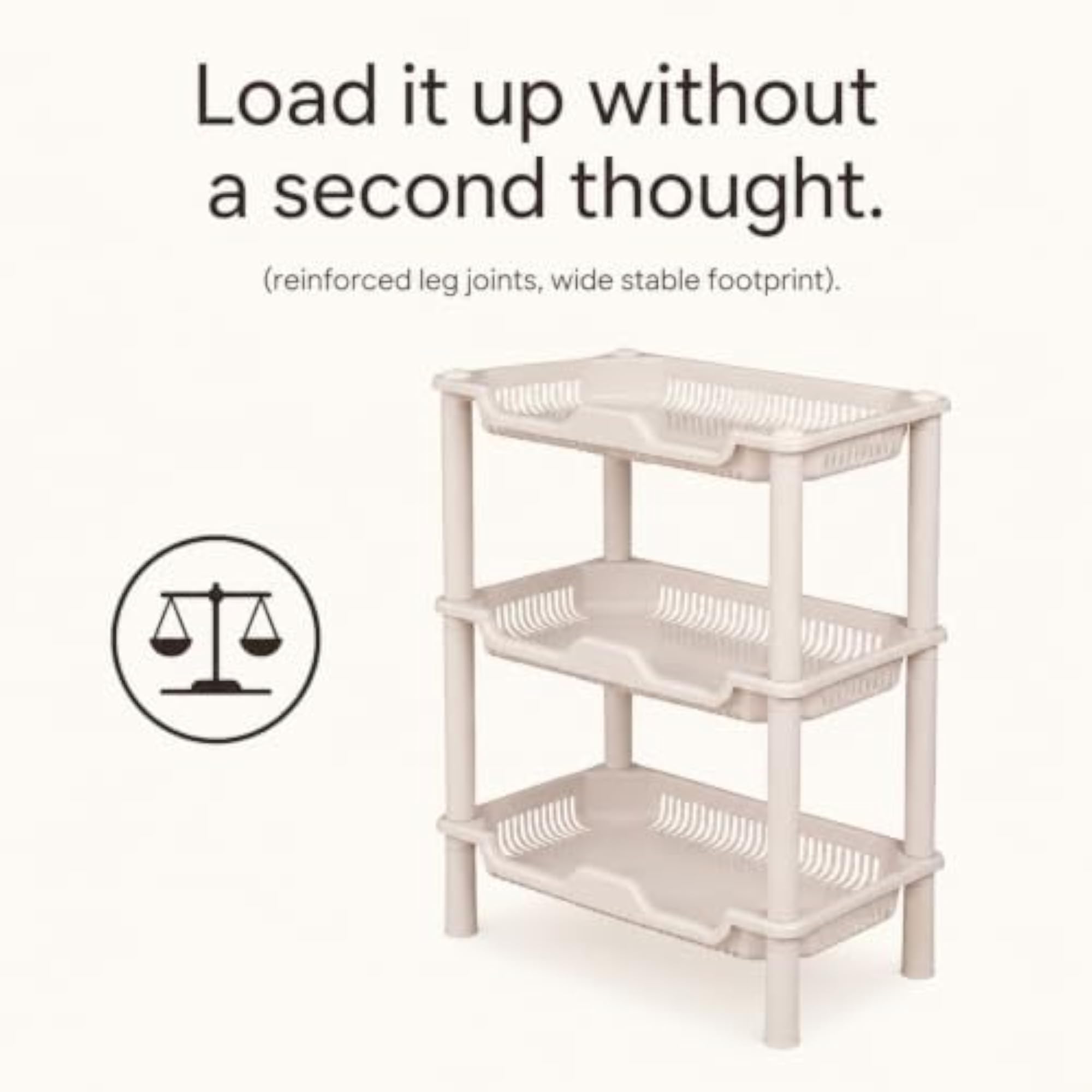 3-Layer Multipurpose Plastic Kitchen Storage Rack, Durable Shelf