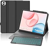 IVEOPPE Tastatur für Honor Pad 10 12.1 Zoll, 7-Farbige Beleuchtung, Hülle mit Bluetooth Abnehmbarer Tastatur für Honor Pad 10 Teblet 2025 12,1 Zoll, Deutsches QWERTZ Layout Keyboard Case, Schwarz