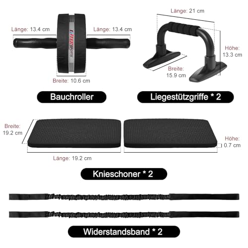 stabil bis 70 cm Rollweite - Detailansicht von EnterSports ABS Roller 6in1 Schnäppchen Dealfoxx.de
