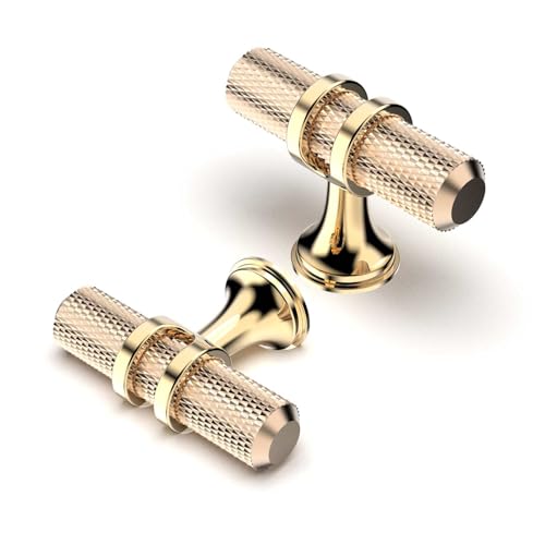 FURNIWARE Pack of 10 Cabinet Knobs Pulls Handles, Drawer Pulls Door Handles, Furniture Cupboard Drawer Cupboard Dresser Knobs for Kitchen Dresser Drawer Bathroom,Gold + Oxidized Bright Gold