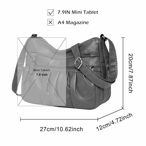 Women Crossbody Handbags Waterproof Shoulder Bag Ladies Soft Leather Purse Satchel Multi Pocket Messenger Bag3