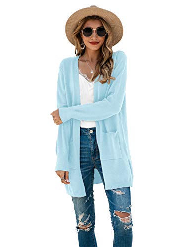 Image of TASAMO Cardigan Sweaters for Women Long Sleeve Open Front Casual Knit Fall Coat Oversized Soft Outwear with Pockets