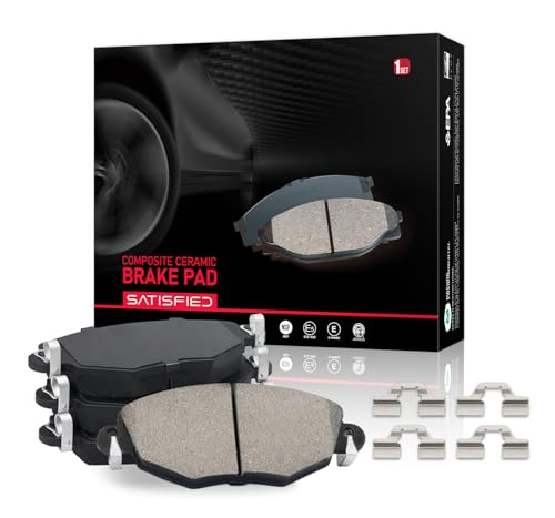 SATISFIED Ceramic Front Brake Pads D1592 Fit For Nissan Micra 2015-2019, For Versa 2012-2019, For Versa Note 2014-2019