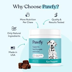 Pawfy Eye Support Soft Chews | Prevent Tear Stains | Support Eyesight | Overall Eye Health | with Luthein, Krill Oil & Astaxanthin Pawfy Eye Support Soft Chews | Prevent Tear Stains | Support Eyesight | Overall Eye Health | with Luthein, Krill Oil & Astaxanthin
