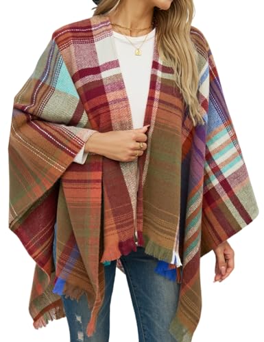 Poncho bohemio para mujer VIMPUNEC chal envolvente cárdigan de punto