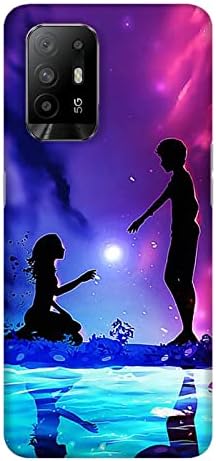 Grey Cloud India Couple Under Moon Shade Back Cover for Oppo F19 Pro+ 5G (Poly Carbonate | Purple)