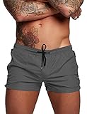 COOFANDY Mens Swim Trunk Swimming Short Swimsuit Swimwear Bath Suit with Pocket Dark Grey
