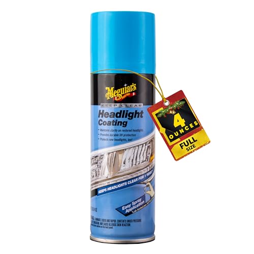 Meguiar's Keep Clear Headlight Coating, Maintain Like-New Clarity of Your Headlights with an Easy-to-Use Formula and UV Protection that Lasts All Year Long, 4 Ounce Aerosol