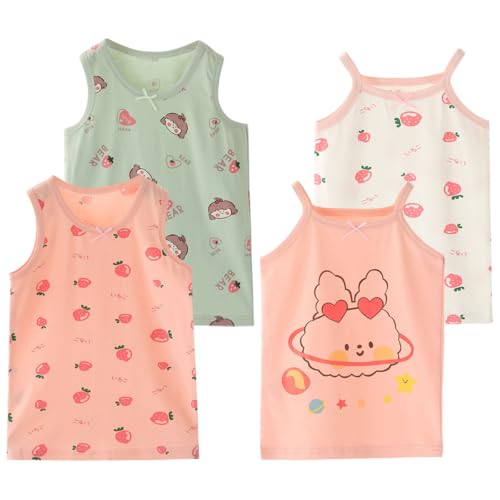 Débardeur respirant fille en coton anti-transpiration - Maillot de corps doux lot de 4