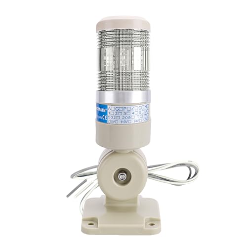 Baomain LED Signal Tower Stack Lights with 180° Rotatable Base, Continuous DC24V Tower Lamp LXY-502-T1 (White)