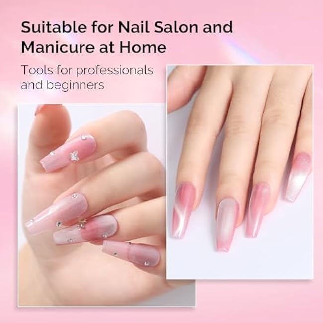 MelodySusie 3 in 1 Cat Eye Magnet Wooden Handle and 3 in 1 Y-Shaped Double Head Nail Magnet Wand Set 2PCS, Magnet Tool for Cat Eye Gel Polish, Suitable for Manicure Nail Design Salon DIY at Home-4KhpzQff