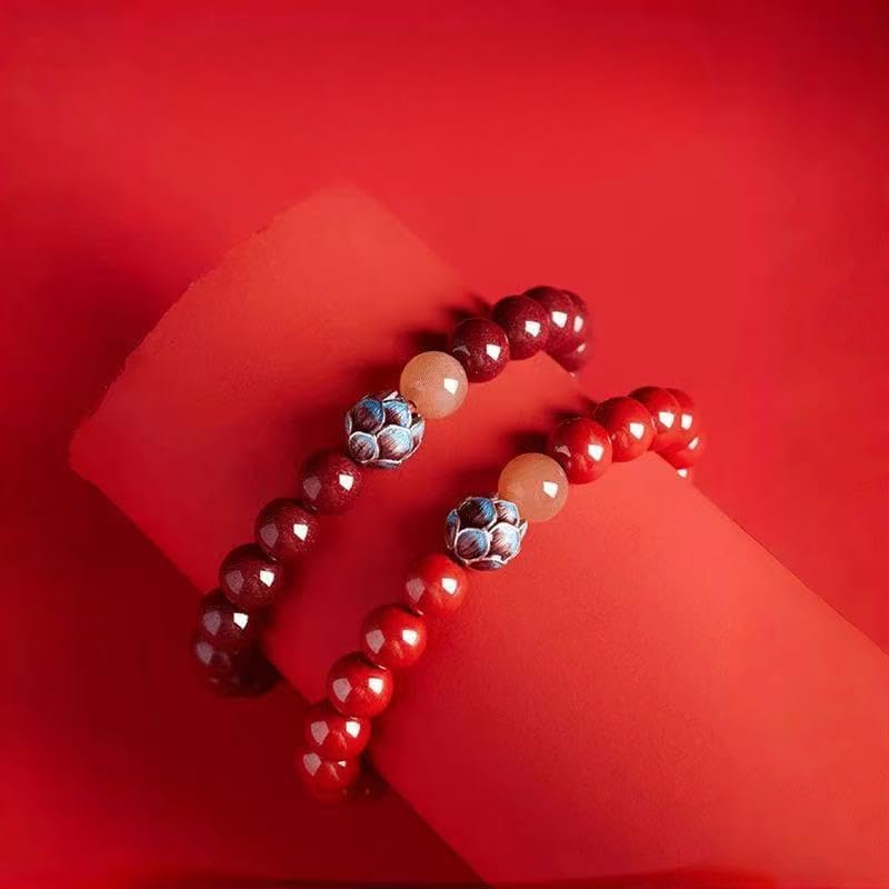 6mm Chinese vermilion bracelet Buddha bead lotus transshipment bead bracelet lucky men's and women's same style