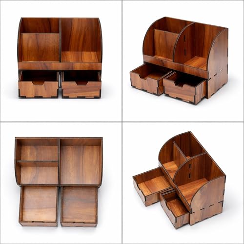 Image of Deskart Multipuropse Desk Organizer for Office Desk | Stylish Desk Storage Stand with Two Drawers to Organizer Office Stationary